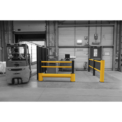 FLEX IMPACT® crash protection railing, post height 1150 mm, overall width 2250 mm.
