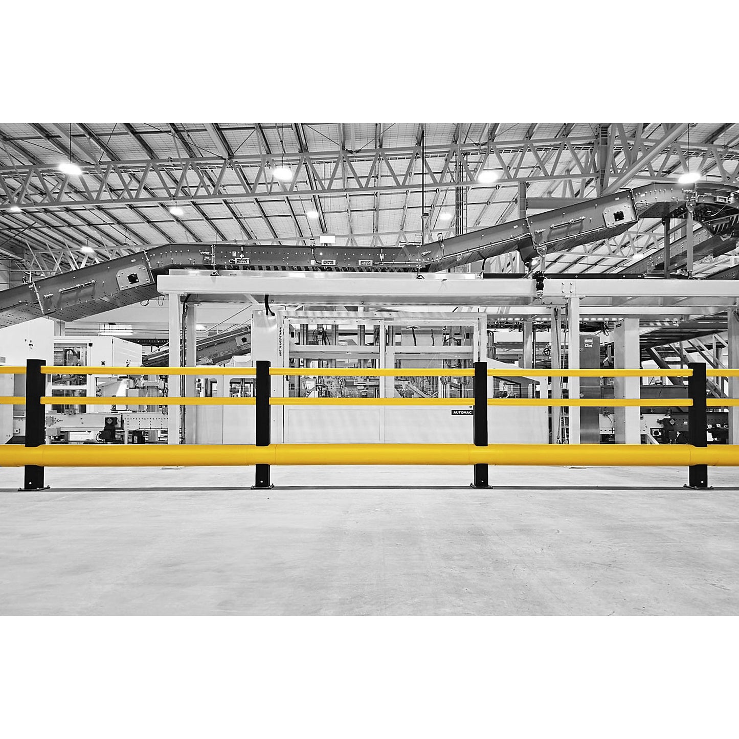 FLEX IMPACT® crash protection railing, post height 1150 mm, overall width 3450 mm.