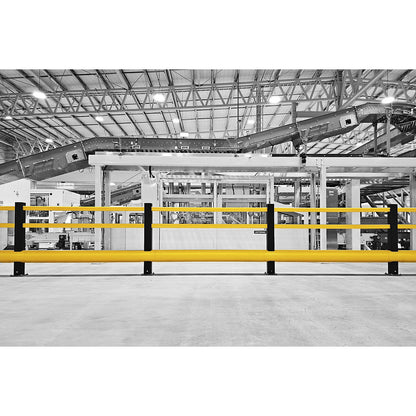 FLEX IMPACT® crash protection railing, post height 1150 mm, overall width 3450 mm.