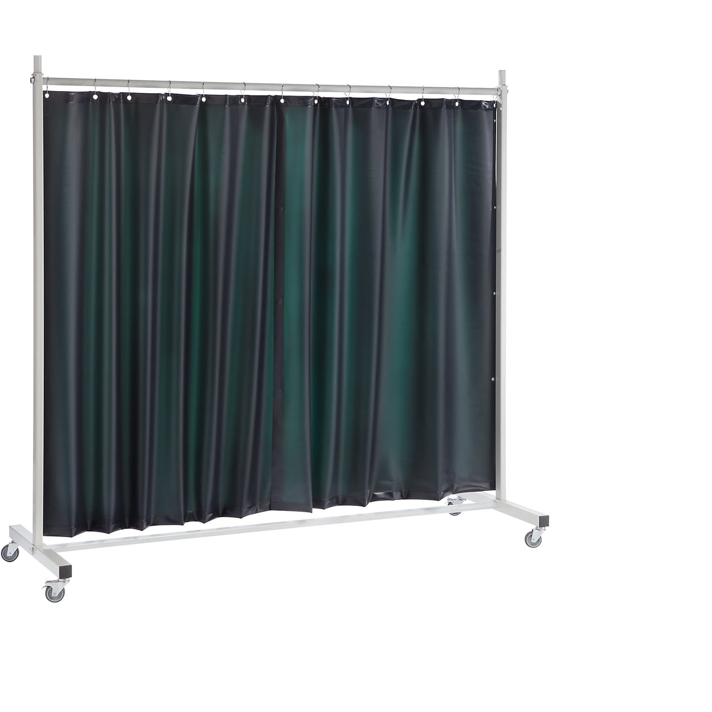 Welder's screen, mobile, with tarp curtain, dark green, WxH 2100 x 2100 mm, 1-part.