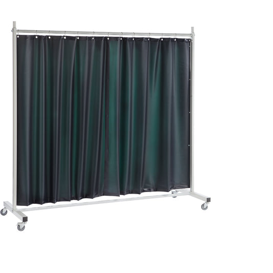 Welder's screen, mobile, with tarp curtain, dark green, WxH 2100 x 2100 mm, 1-part.