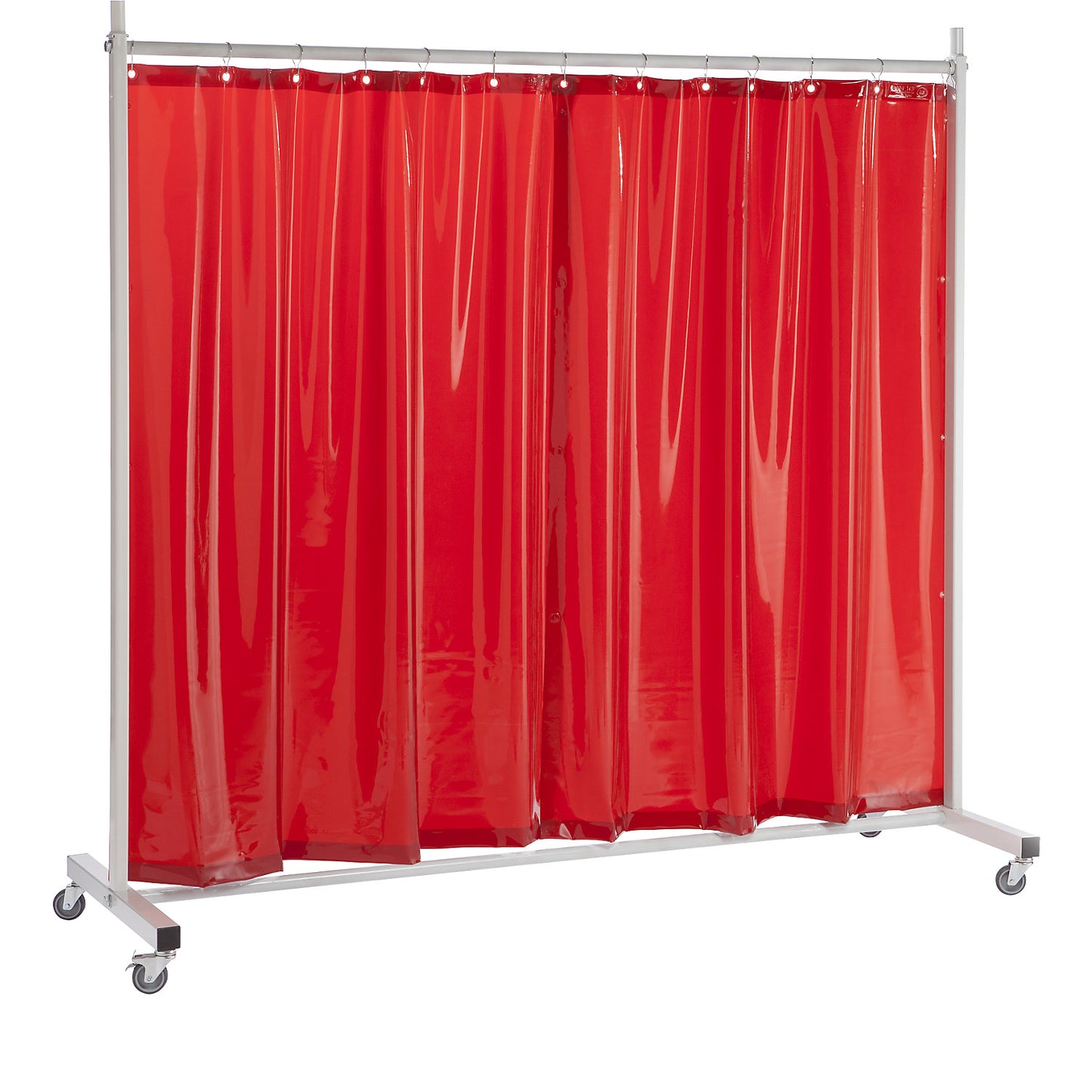 Welder's screen, mobile, with tarp curtain, red, WxH 2100 x 2100 mm, 1-part.