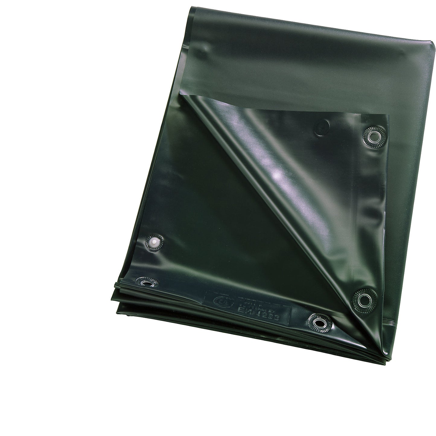 Protective tarp, to DIN standard, LxW 1800 x 1400 mm, dark green.