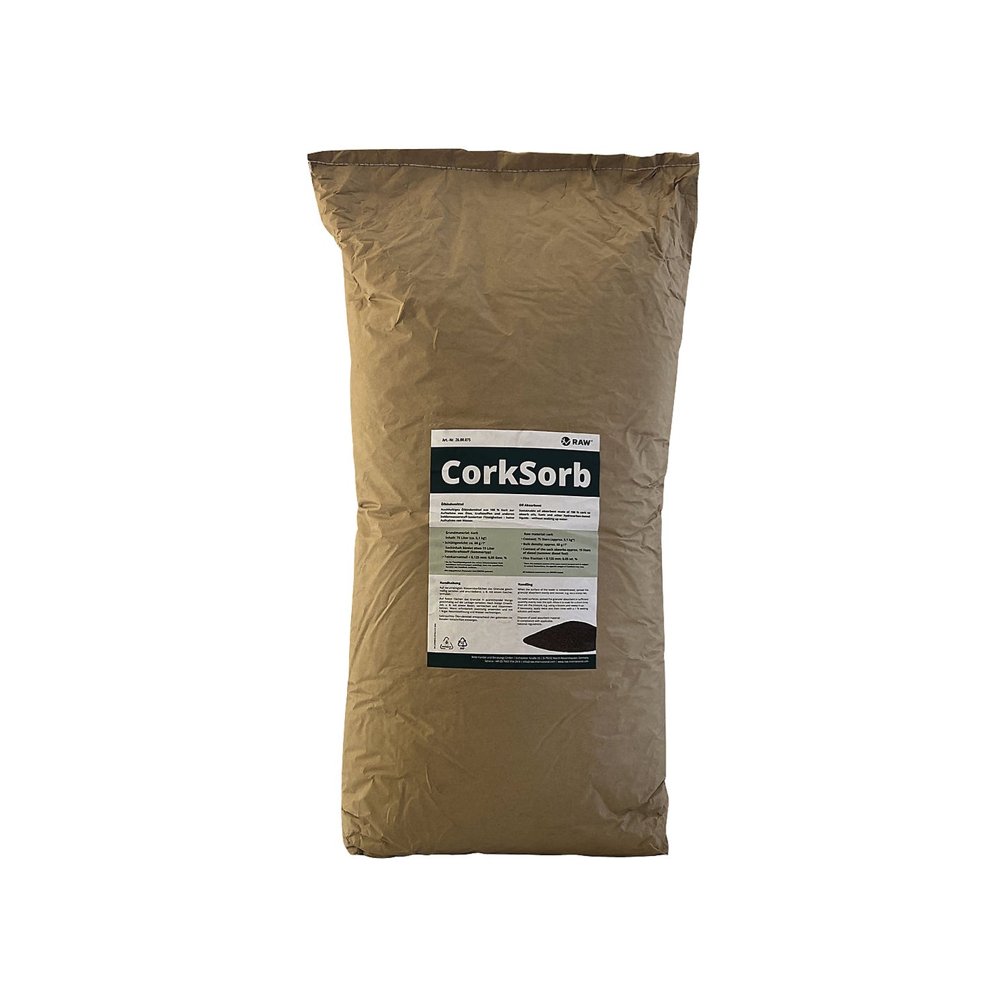 CorkSorb oil binding granulate, for oils, fuels, solvents, 75 L bag.