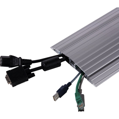 Cable protection, straight, fold-open, silver.