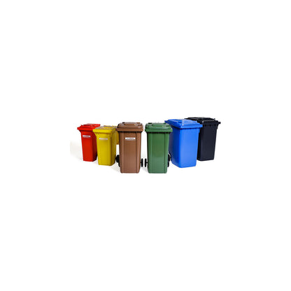 Plastic waste bin DIN EN 840, capacity 360 L, WxHxD 665 x 1115 x 880 mm, charcoal.