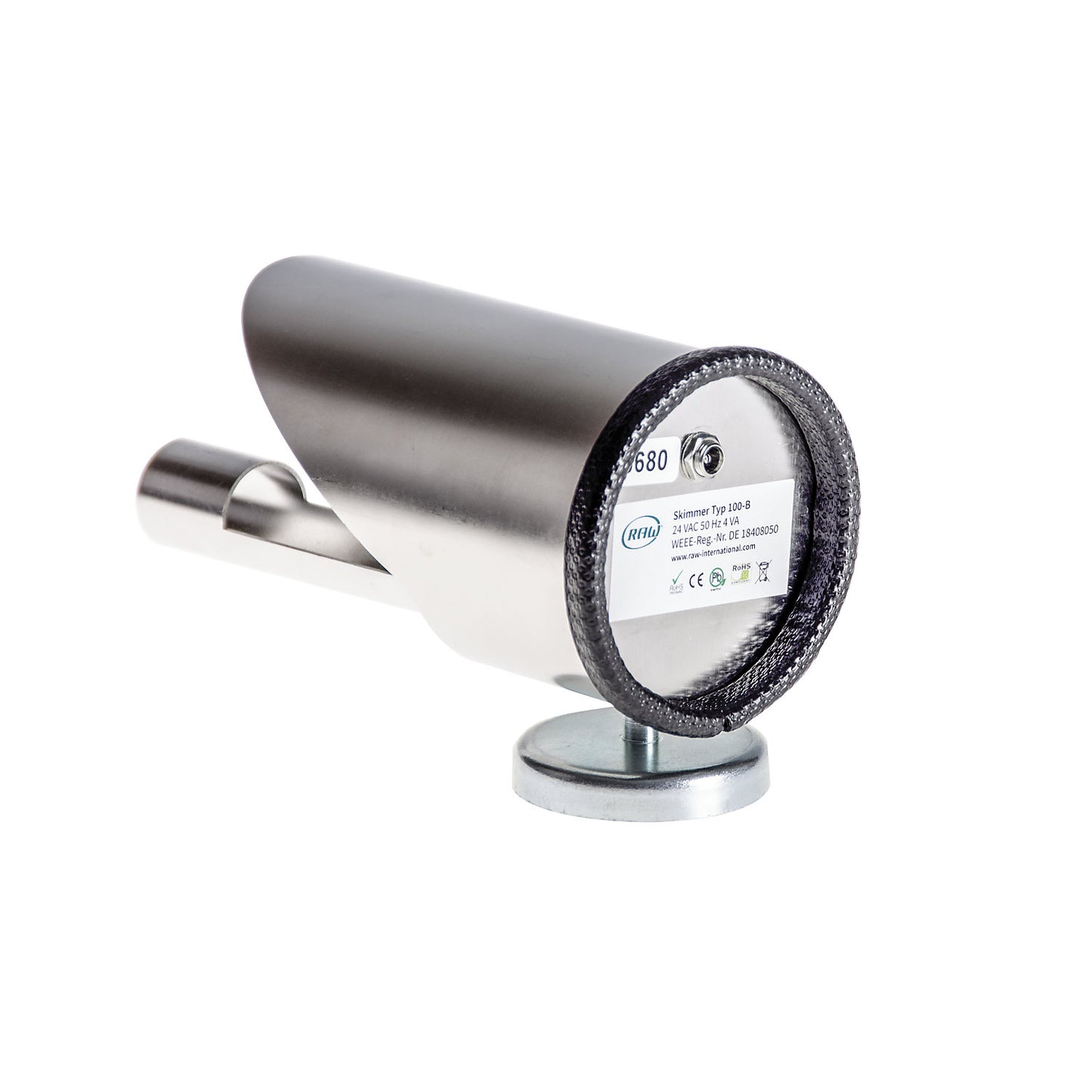 Belt oil skimmers with magnetic base, LxWxH 170 x 110 x 110 mm, belt width 30 mm.