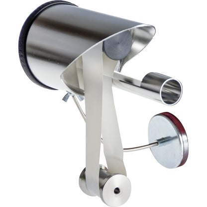Belt oil skimmer with flexible base, LxWxH 170 x 110 x 110 mm, belt width 30 mm.
