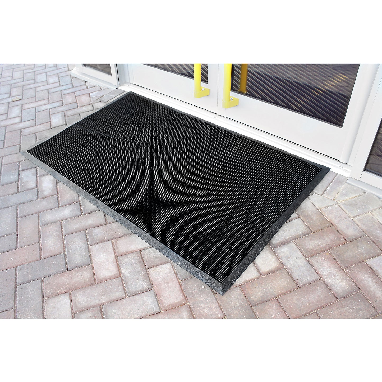 Rubber all-weather matting, black, LxW 1000 x 800 mm.