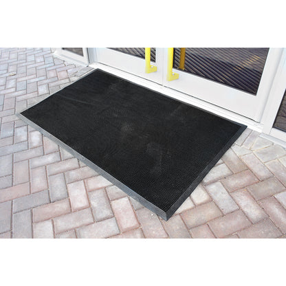 Rubber all-weather matting, black, LxW 1000 x 800 mm.