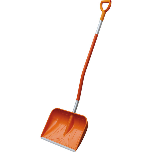 GRP snow shovel with D-shaped handle, shovel WxH 560 x 360 mm, orange.