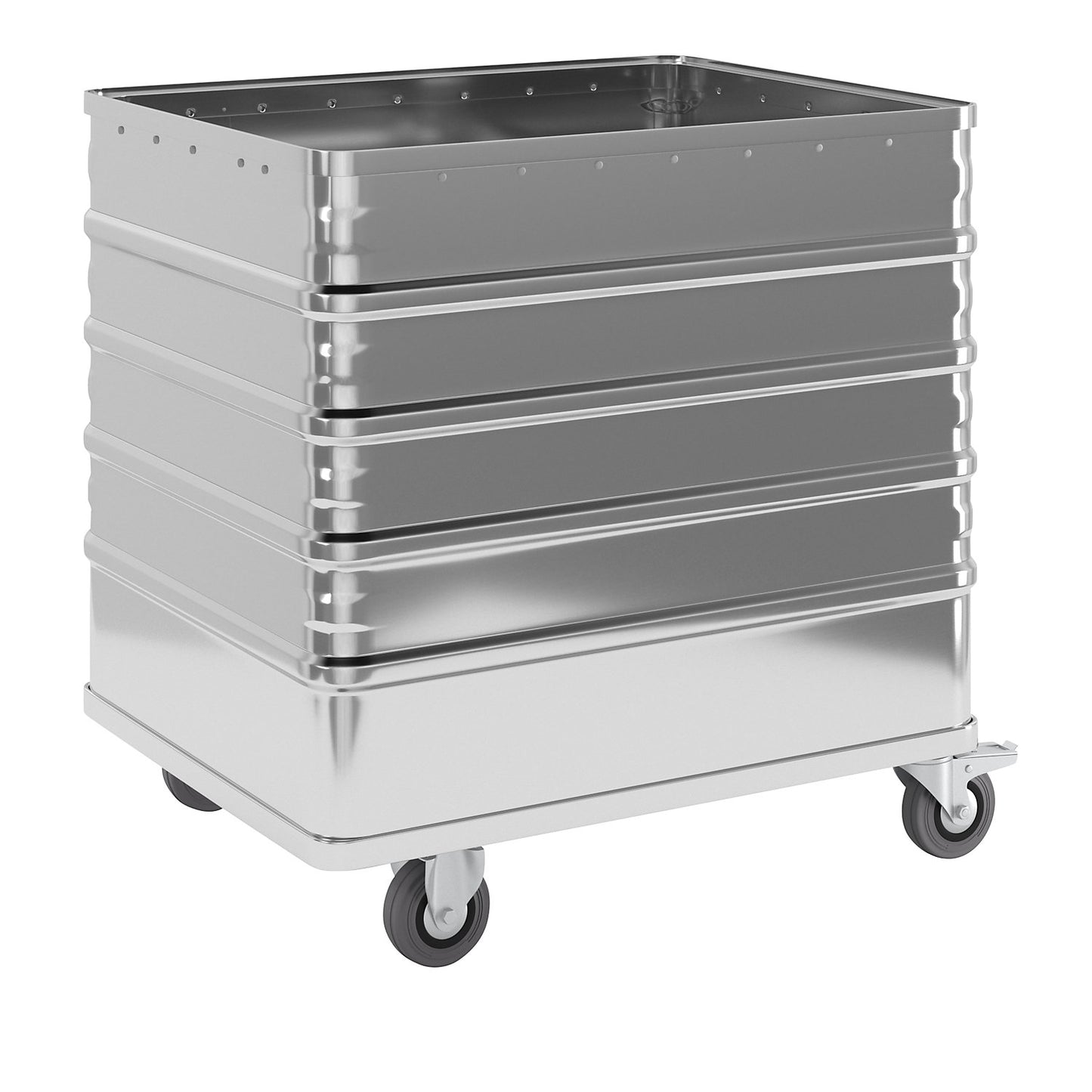 Aluminium container truck, solid panel, without lid, capacity 223 l.