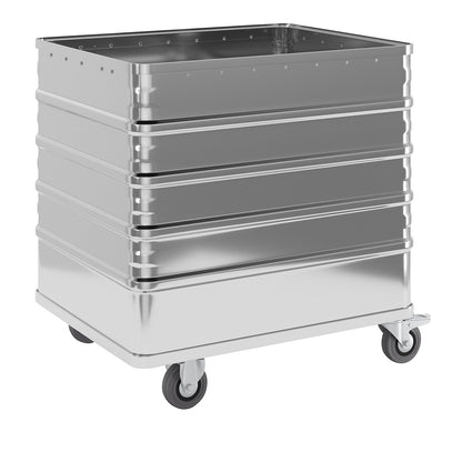 Aluminium container truck, solid panel, without lid, capacity 223 l.