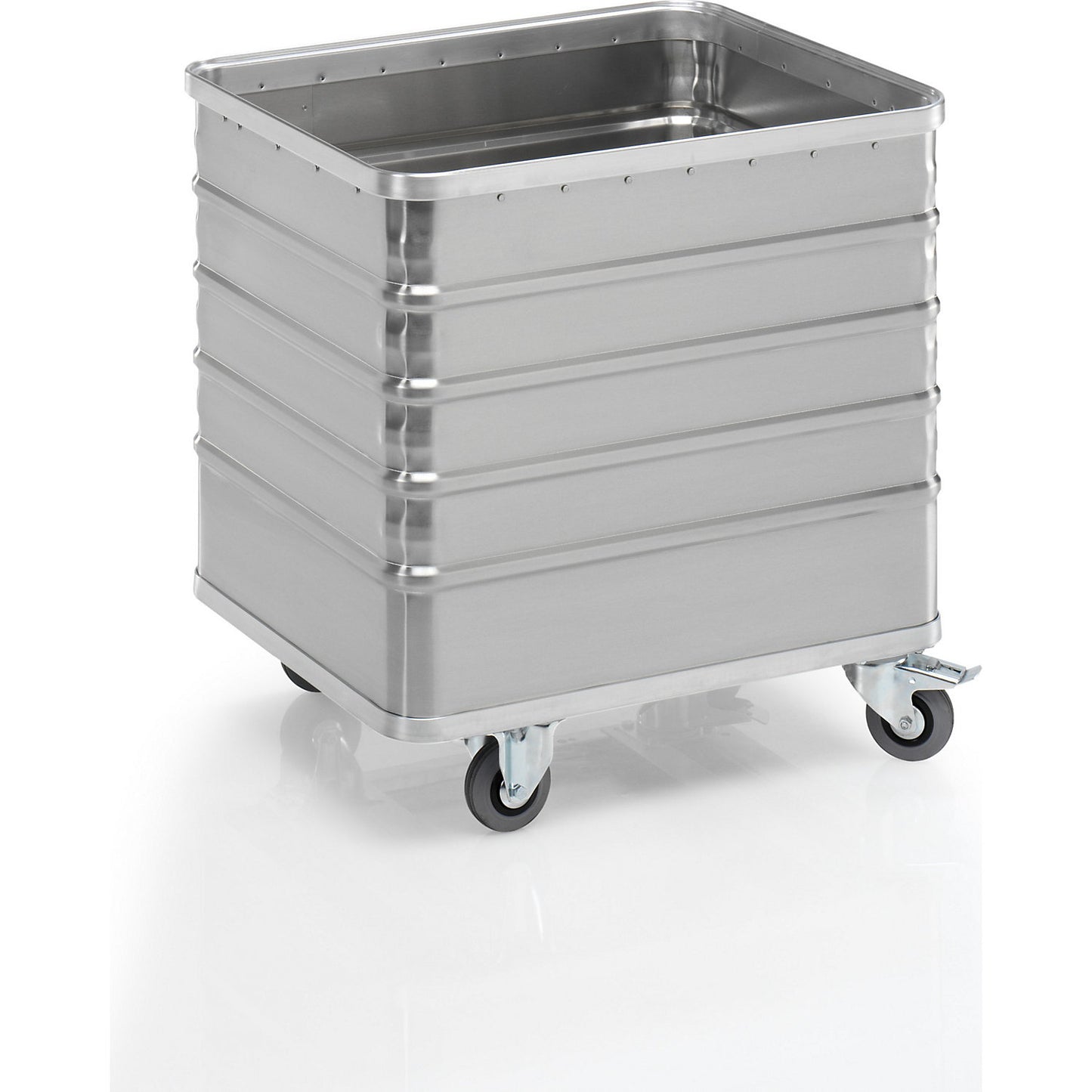 Aluminium container truck, solid panel, without lid, capacity 223 l.