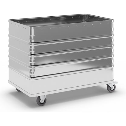 Aluminium container truck, solid panel, without lid, capacity 322 l.