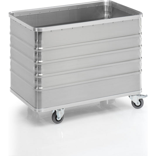 Aluminium container truck, solid panel, without lid, capacity 322 l.