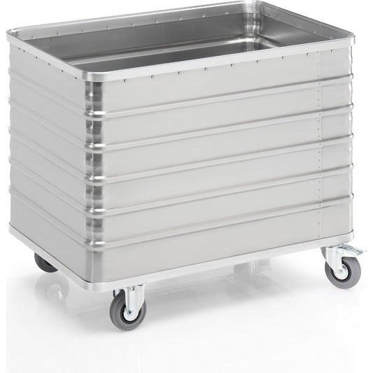 Aluminium container truck, solid panel, without lid, capacity 415 l.