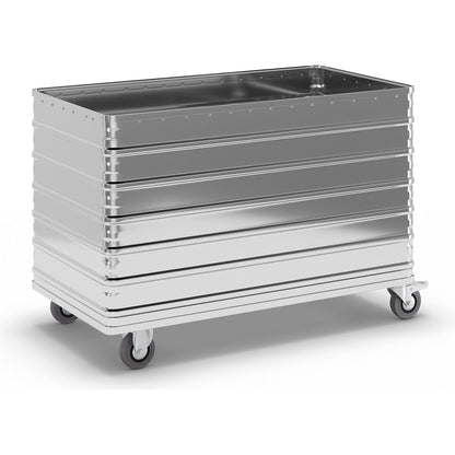 Aluminium container truck, solid panel, without lid, capacity 560 l.