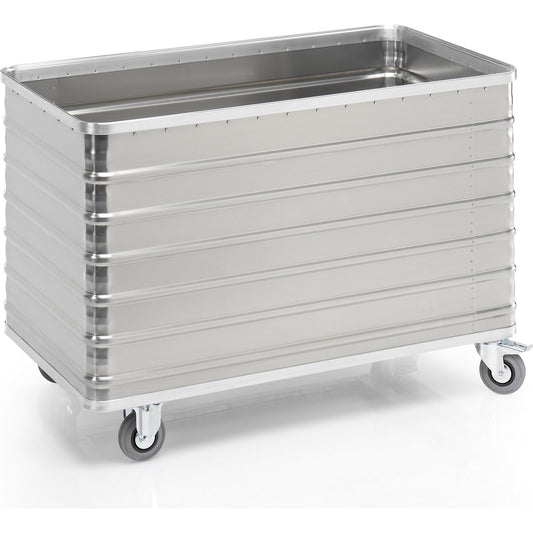 Aluminium container truck, solid panel, without lid, capacity 560 l.