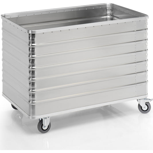 Aluminium container truck, solid panel, without lid, capacity 656 l.