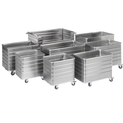 Aluminium container truck, solid panel, without lid, capacity 223 l.