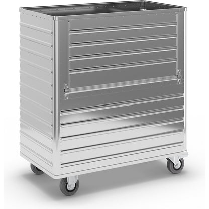 Aluminium container truck, drop gate on side panel, without lid, capacity 1050 l.