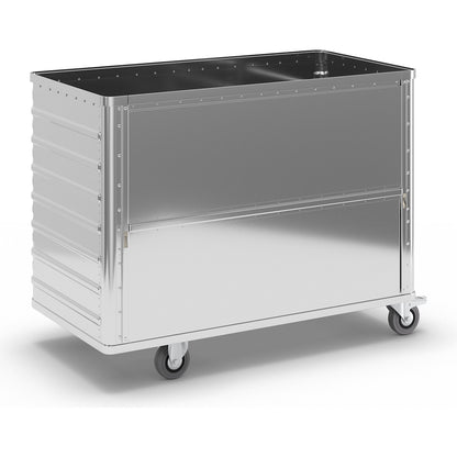 Aluminium container truck, fold down side panel, without lid, capacity 650 l.