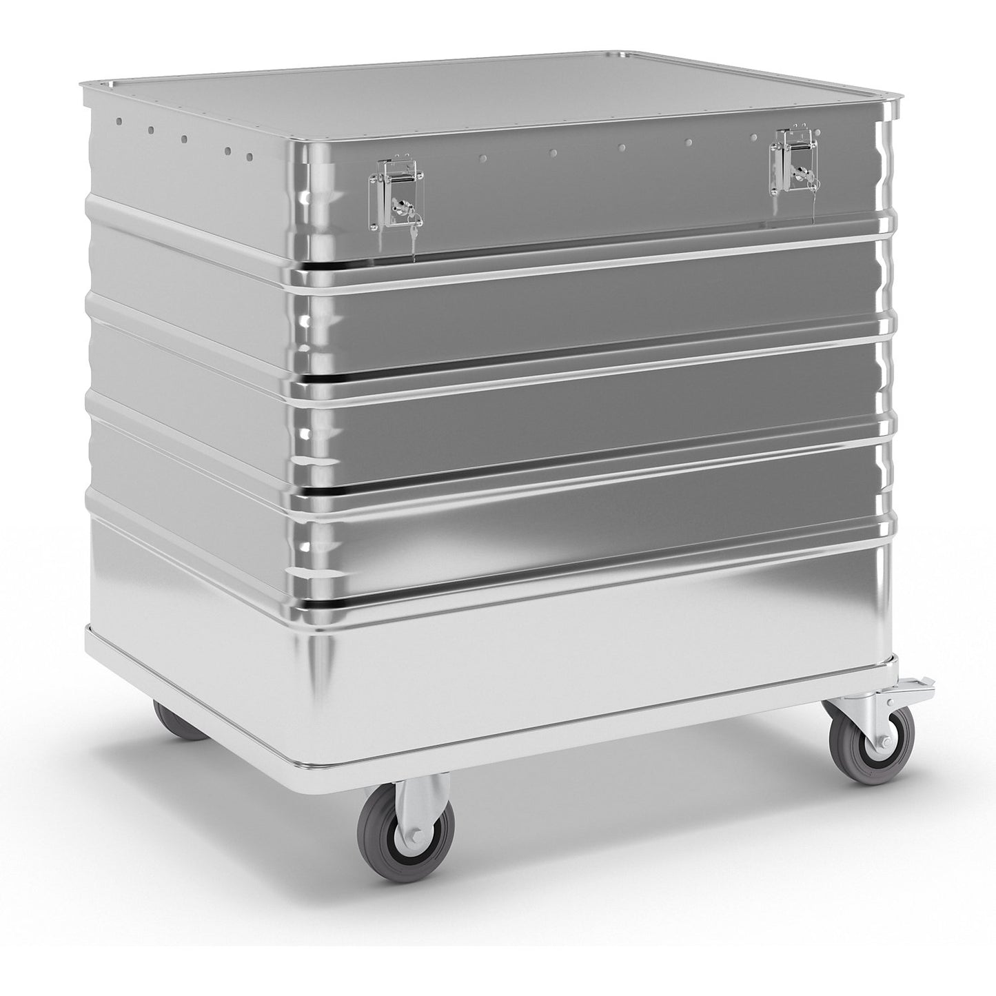 Aluminium container truck, solid panel, with cover, lockable, capacity 223 l.