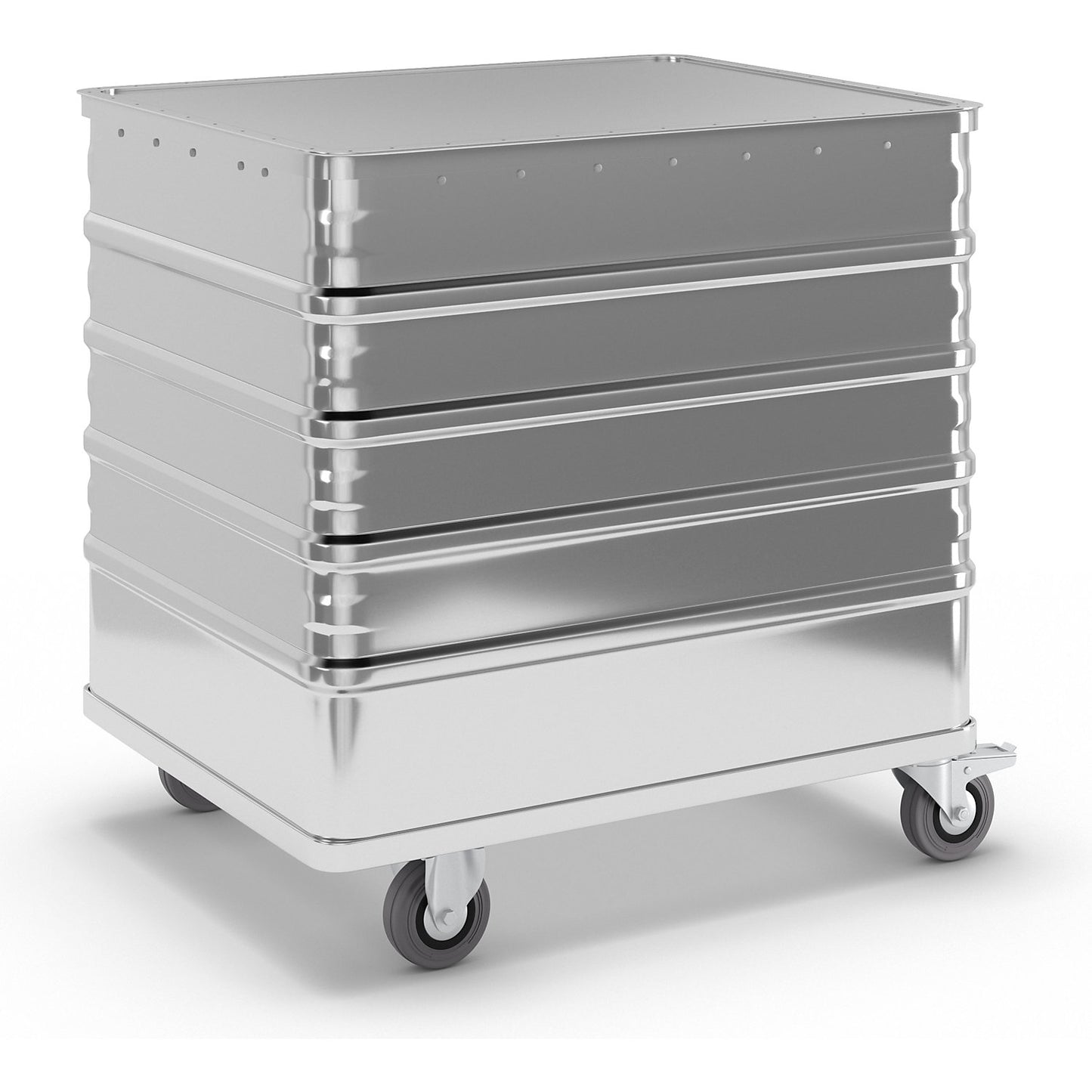 Aluminium container truck, solid panel, with cover, capacity 223 l.