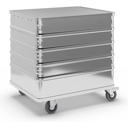 Aluminium container truck, solid panel, with cover, capacity 223 l.