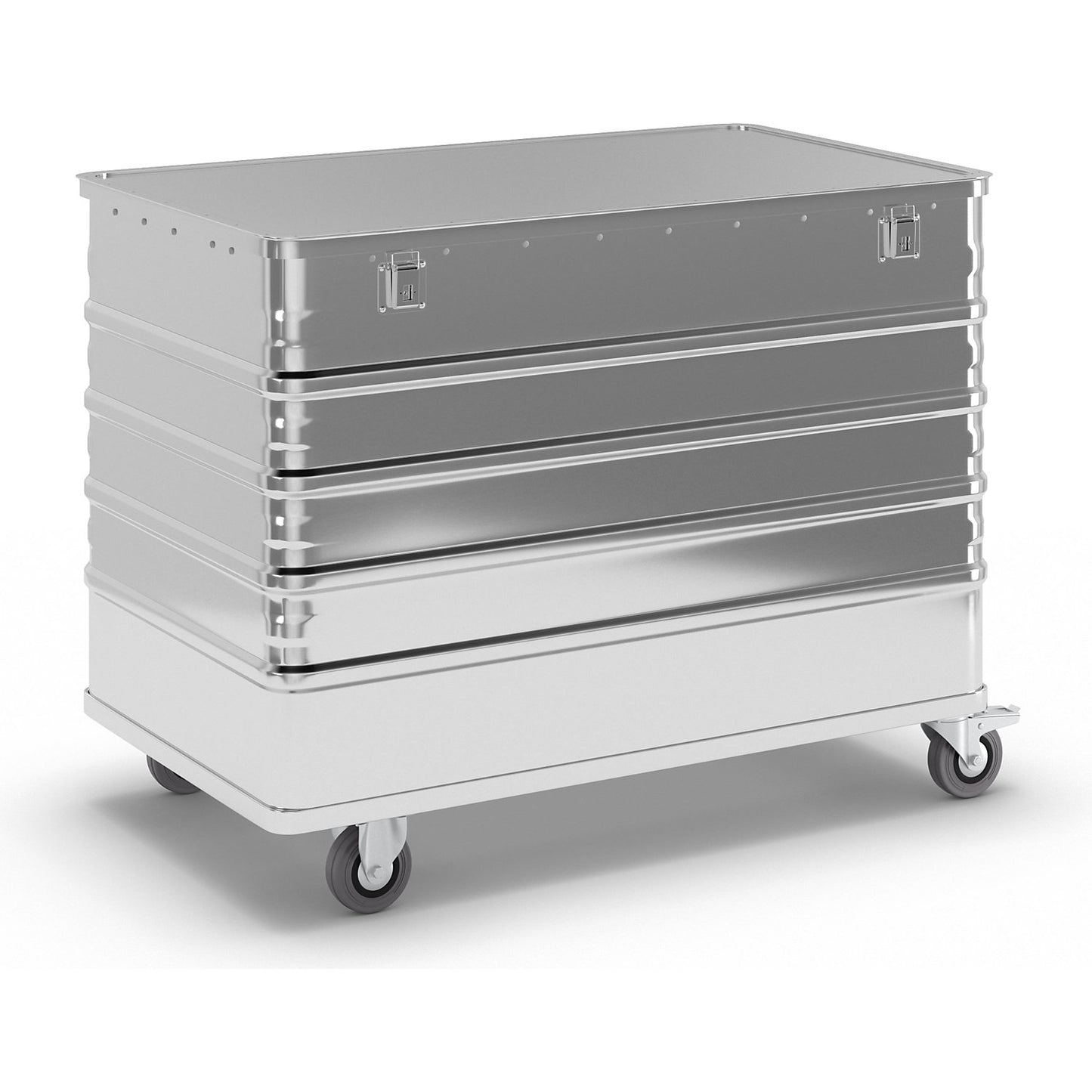 Aluminium container truck, solid panel, with cover, capacity 322 l.
