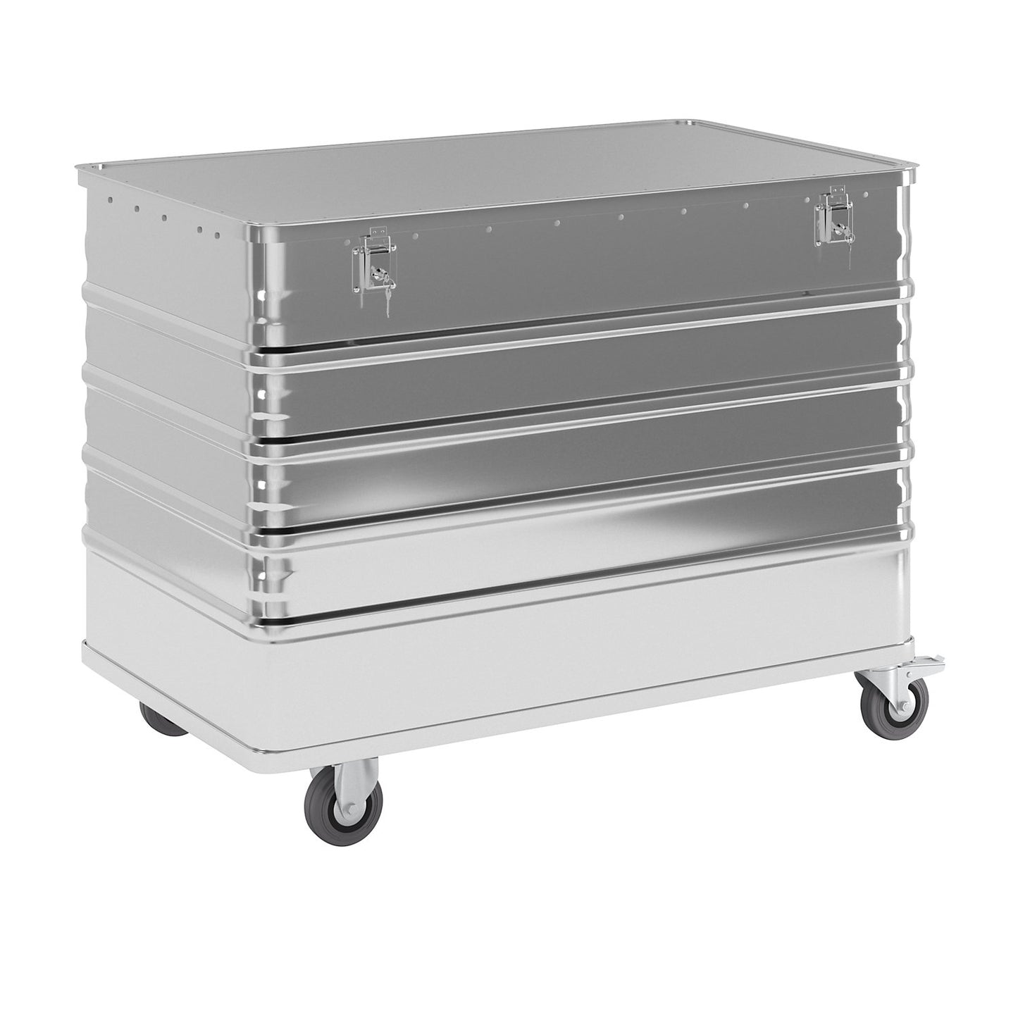 Aluminium container truck, solid panel, with cover, lockable, capacity 322 l.