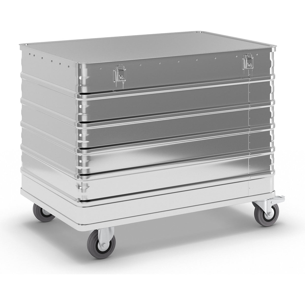 Aluminium container truck, solid panel, with cover, lockable, capacity 415 l.