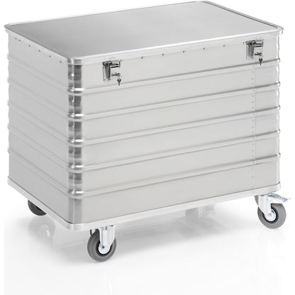 Aluminium container truck, solid panel, with cover, lockable, capacity 415 l.