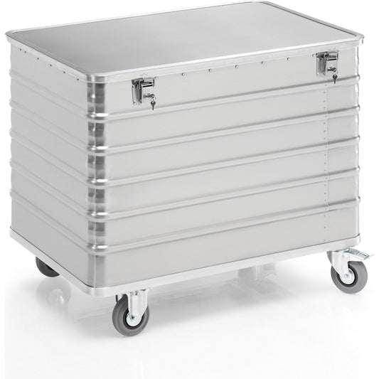 Aluminium container truck, solid panel, with cover, lockable, capacity 415 l.