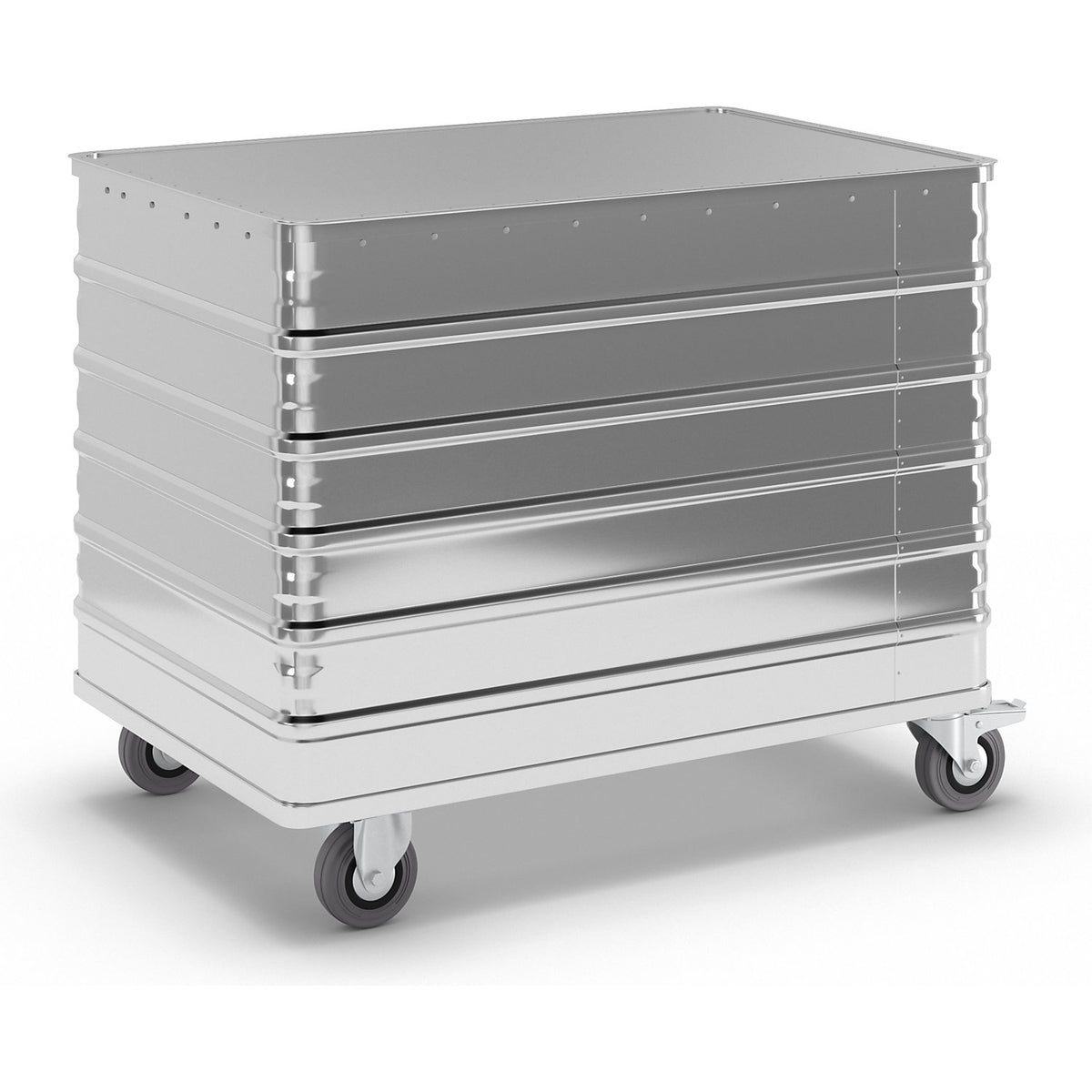 Aluminium container truck, solid panel, with cover, capacity 415 l.