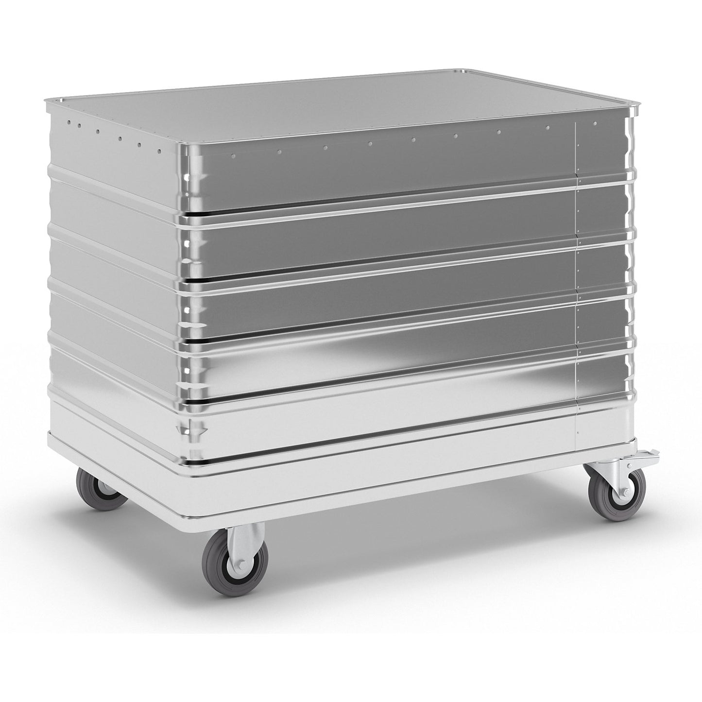 Aluminium container truck, solid panel, with cover, capacity 415 l.