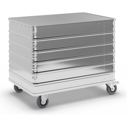 Aluminium container truck, solid panel, with cover, capacity 415 l.