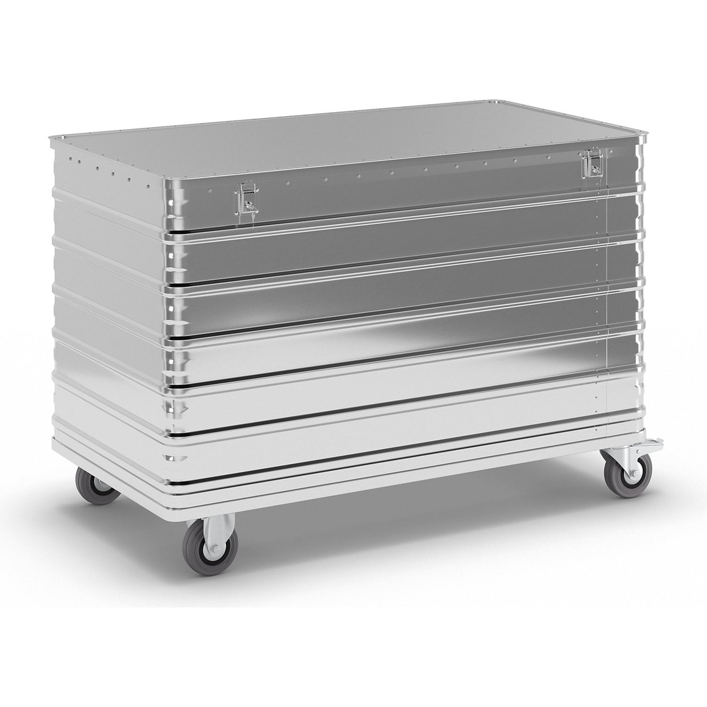 Aluminium container truck, solid panel, with cover, lockable, capacity 560 l.