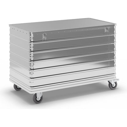 Aluminium container truck, solid panel, with cover, lockable, capacity 560 l.