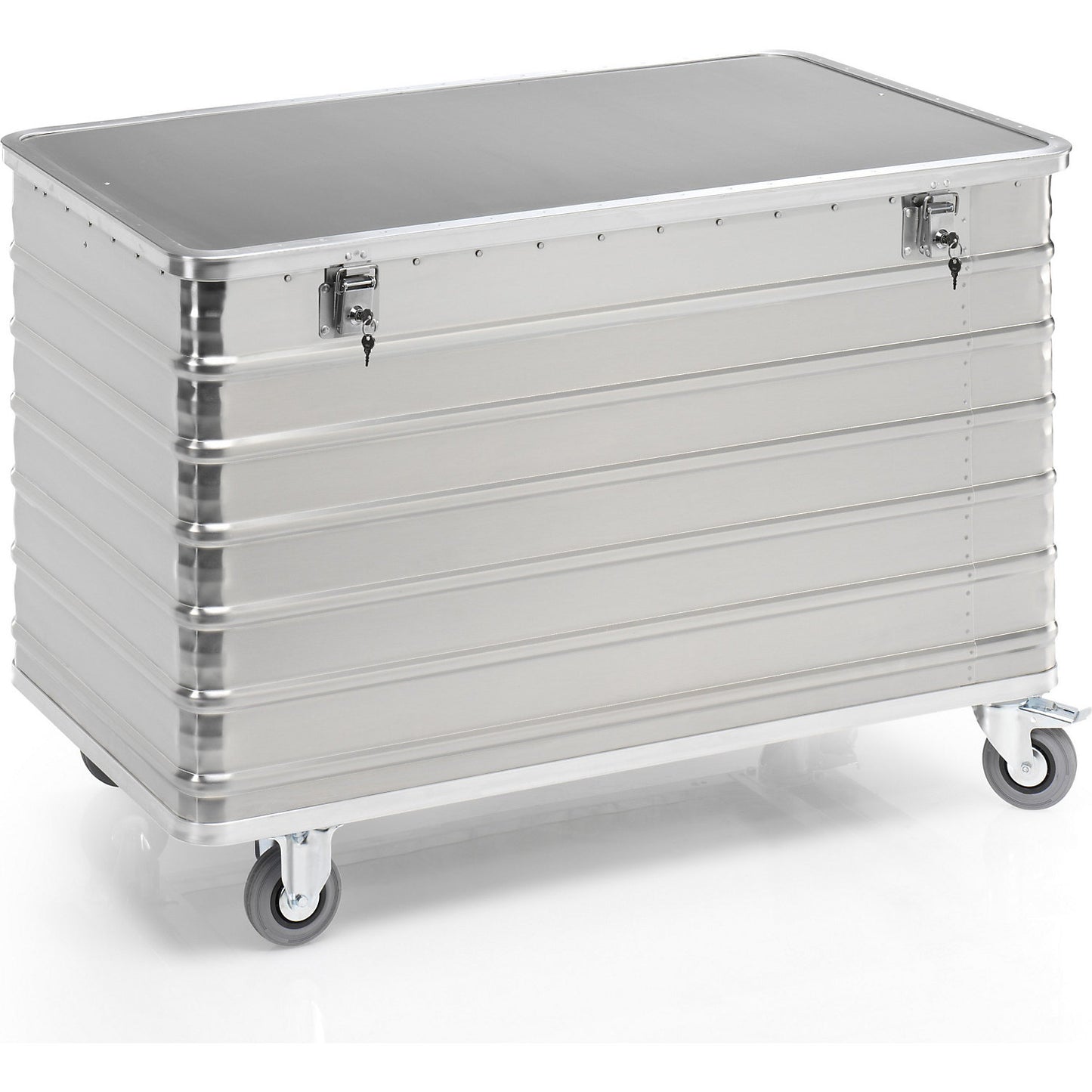 Aluminium container truck, solid panel, with cover, lockable, capacity 560 l.
