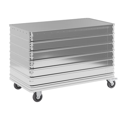 Aluminium container truck, solid panel, with cover, capacity 560 l.