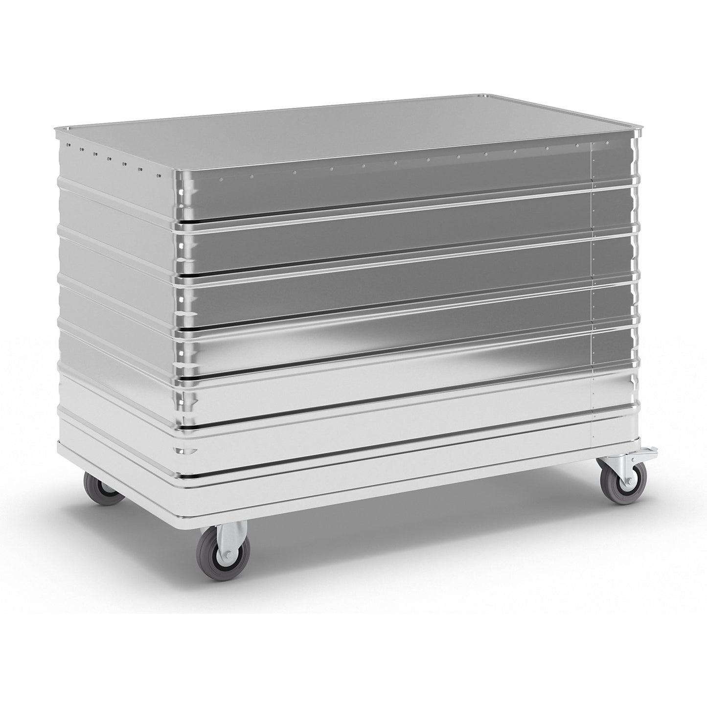 Aluminium container truck, solid panel, with cover, capacity 656 l.