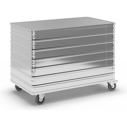 Aluminium container truck, solid panel, with cover, capacity 656 l.