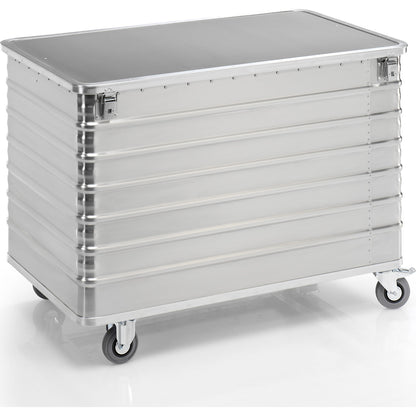 Aluminium container truck, solid panel, with cover, capacity 656 l.