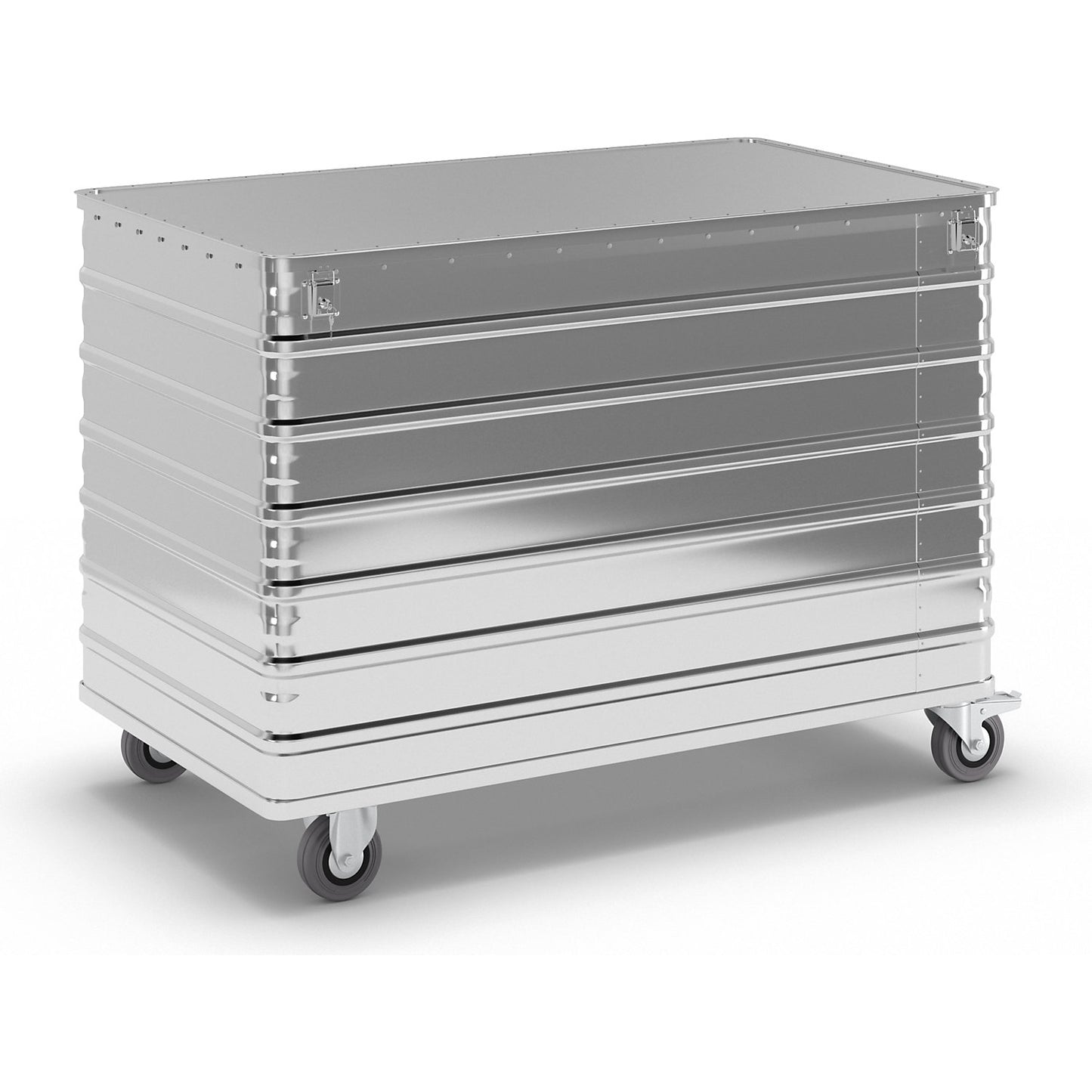 Aluminium container truck, solid panel, with cover, lockable, capacity 656 l.