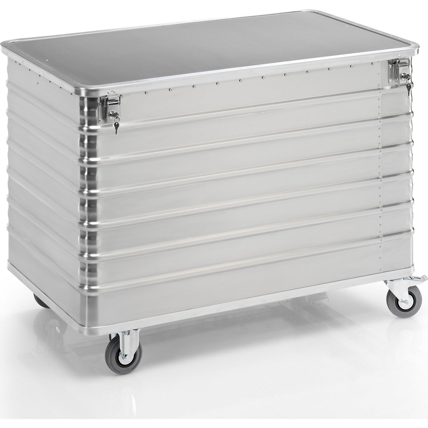 Aluminium container truck, solid panel, with cover, lockable, capacity 656 l.