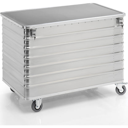 Aluminium container truck, solid panel, with cover, lockable, capacity 656 l.