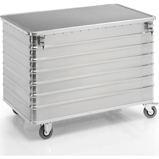 Aluminium container truck, solid panel, with cover, lockable, capacity 656 l.