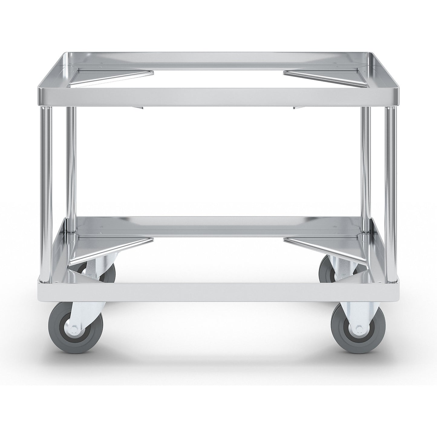 Aluminium dolly, loading height 440 mm, internal LxW 575 x 370 mm, without handle bar.